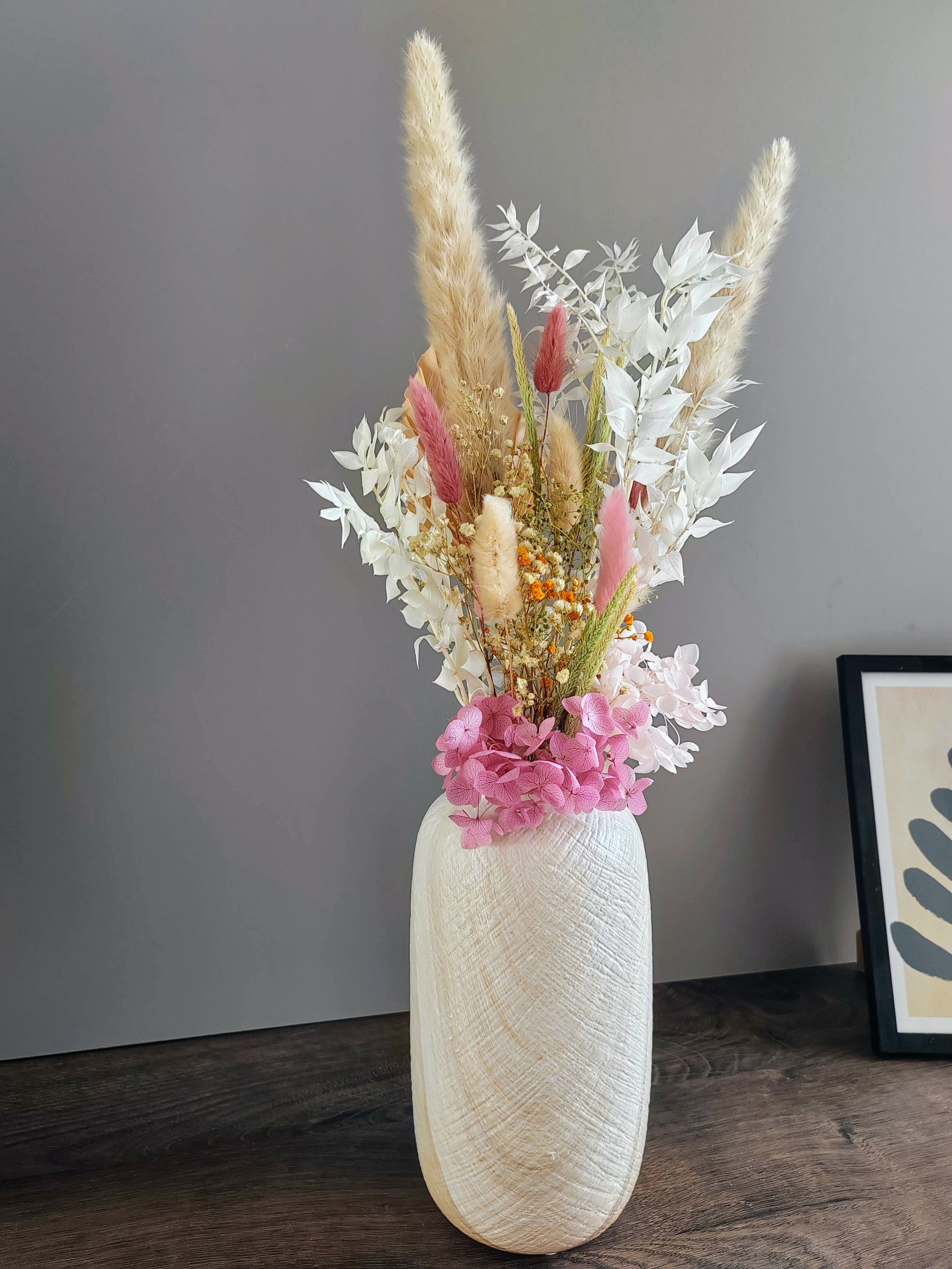 Urn with dried flowers